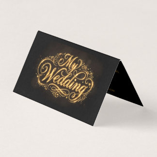 Glamouröse dunkle und goldene Kalligrafie Hochzeit