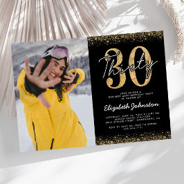 Glamouröse Einladung zum 30. Geburtstag mit Foto