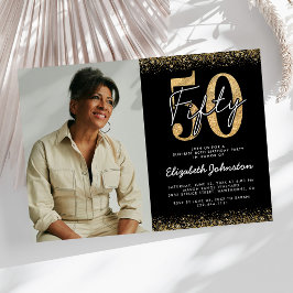 Glamouröse Einladung zum 50. Geburtstag mit Foto