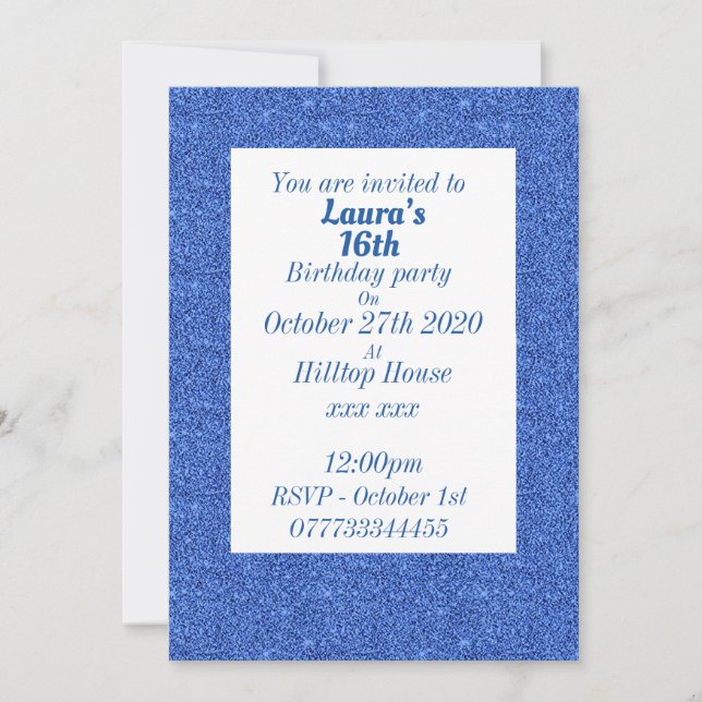 Glamouröse Einladungen zu personalisierten Geburts (Vorderseite)