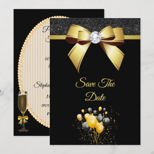 Glamouröse Eleganz-Geburtstagsfeier Save The Date