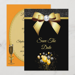 Glamouröse Eleganz-Geburtstagsfeier Save The Date