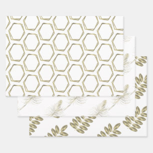 Glamouröse Folien Geometrische Glamour Geschenkpapier Set