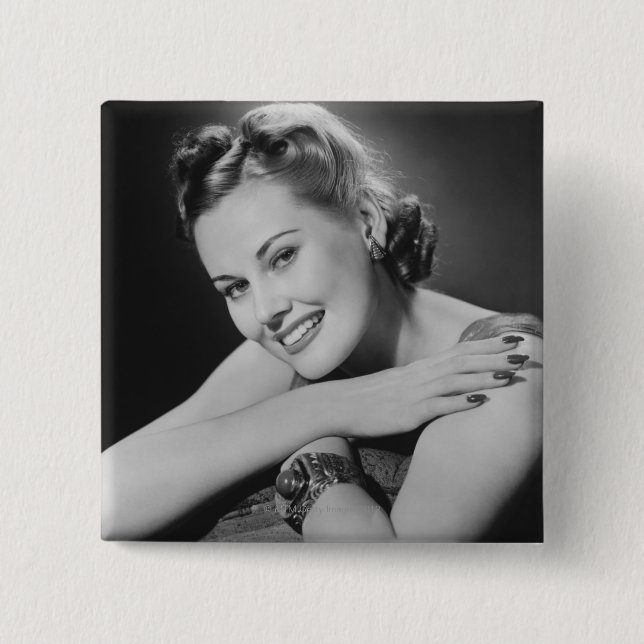 Glamouröse Frau Button (Vorderseite)