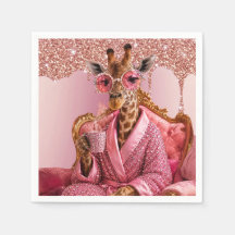 Glamouröse Giraffen-Eleganz in Rosa