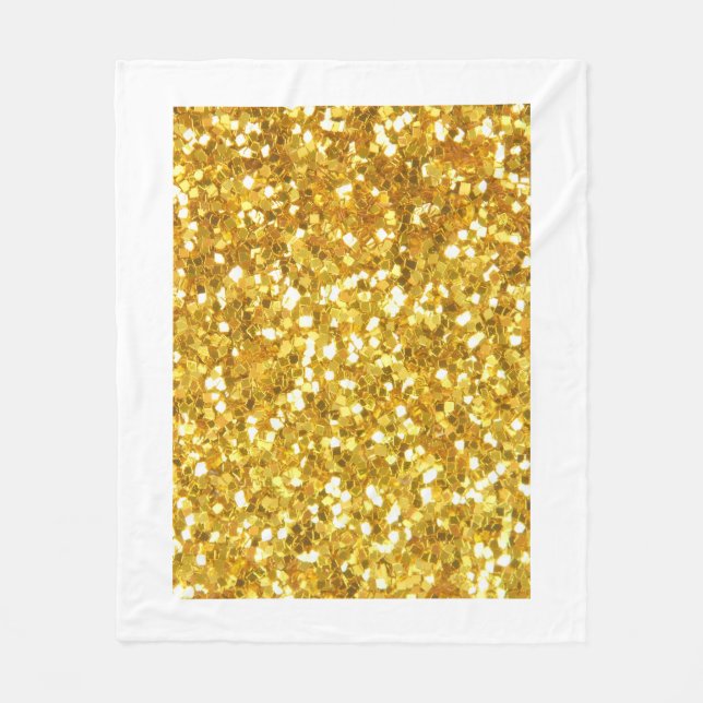 Glamouröse Gold Glitter Funkelnde Wurfdecke Fleecedecke (Vorderseite)