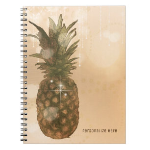 Glamouröse goldene Ananas elegante tropische Custo Notizblock