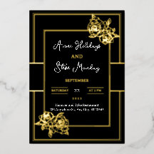 Glamouröse Goldfolie-Hochzeitskarte