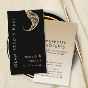 Glamouröse Haare und Make-up Goldblonde Haare Lock Visitenkarte