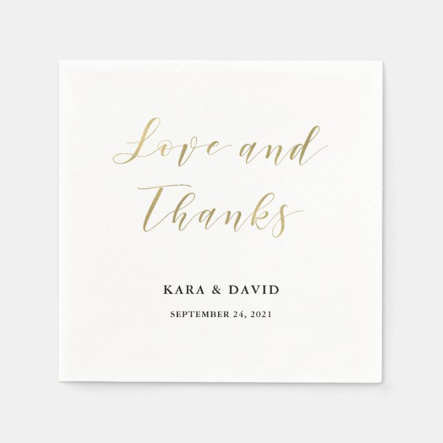 Glamouröse Imitate Gold Classic Hochzeit Serviette (Vorderseite)