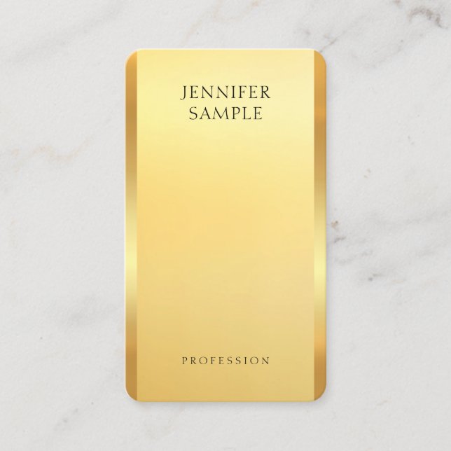 Glamouröse Imitate Gold Moderne Berufliche Elegant Visitenkarte (Vorderseite)
