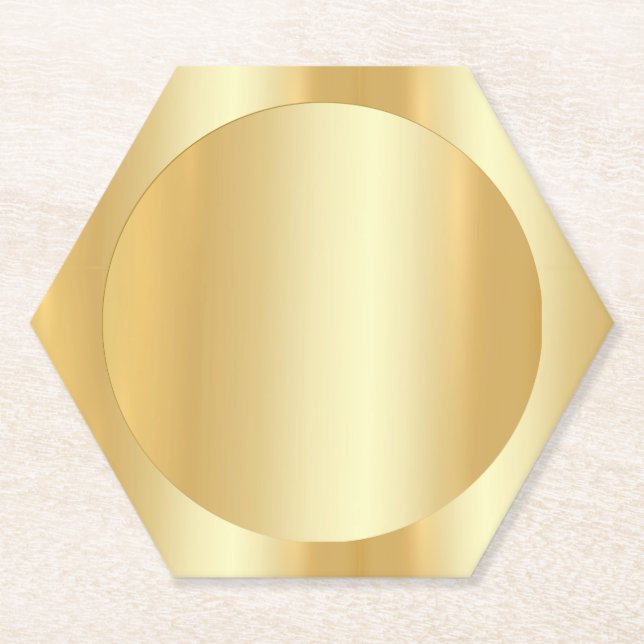 Glamouröse Imitate Gold Trendy Elegantes Leere Tem Untersetzer (Vorderseite)