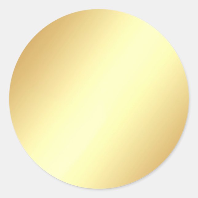 Glamouröse Imitats Gold Blank Elegante Vorlage Runder Aufkleber (Vorderseite)