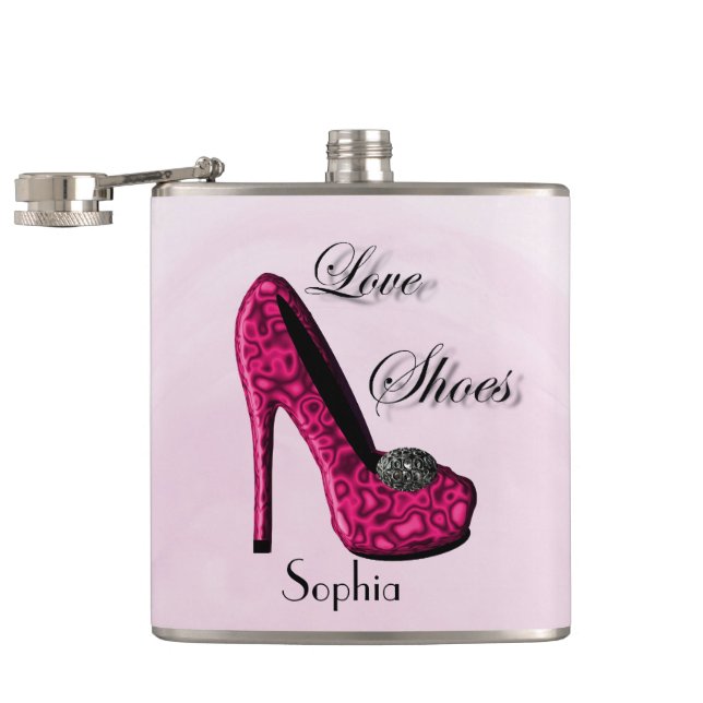 Glamouröse Killer Heels Personalisiert Hip Flask Flachmann (Geöffnet)