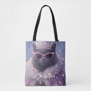 Glamouröse Königin-Katze Funkelnde Fantasy-Porträt