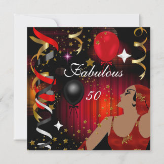 Glamouröse Lady Fabulous 50 Geburtstagsparty 2 Einladung