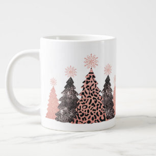 Glamouröse Leopardenprint-Christbäume Jumbo-Tasse