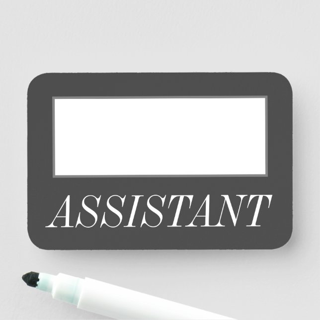 Glamouröse, luxuriöse Bezeichnung "ASSISTANT" Namensschild (Beispiel)