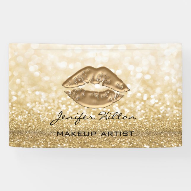 Glamouröse moderne schicke Imitate Goldlips glitte Banner (Horizontal)