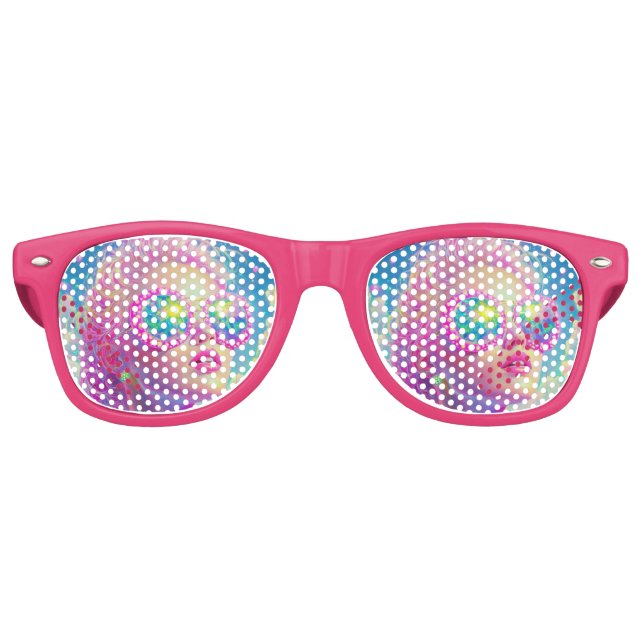 Glamouröse Neonfrau mit funkelnder Brille Partybrille (Vorderseite)