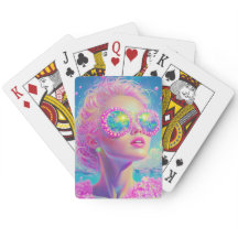 Glamouröse Neonfrau mit funkelnder Brille