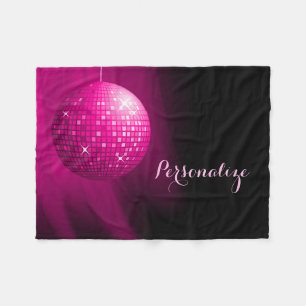 Glamouröse personalisierte heiße rosa Disco-Kugel Fleecedecke