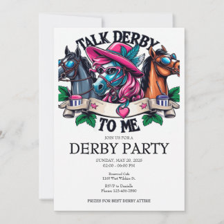 Glamouröse Pferderede Derby zu mir Party Einladung