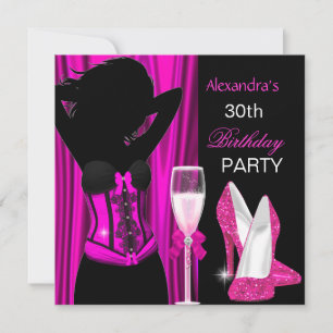 Glamouröse Pink-Champagner-Geburtstagsfeier Einladung