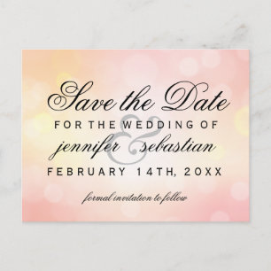 Glamouröse Pink CHIC Bokeh Light Wedding Postkarte