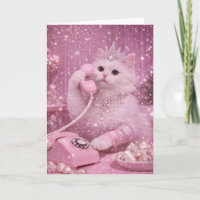 Glamouröse Prinzessinnenkatze benutzt Telefon