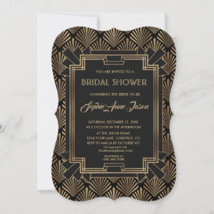 Glamouröse Roaring Twenties Great Gatsby Brautpart Einladung