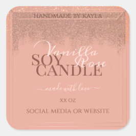 Glamouröse rosa Produktverpackungsmarken Rose Gold Quadratischer Aufkleber