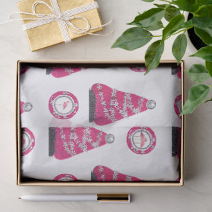 Glamouröse rosa Weihnachtsflamingos Seidenpapier
