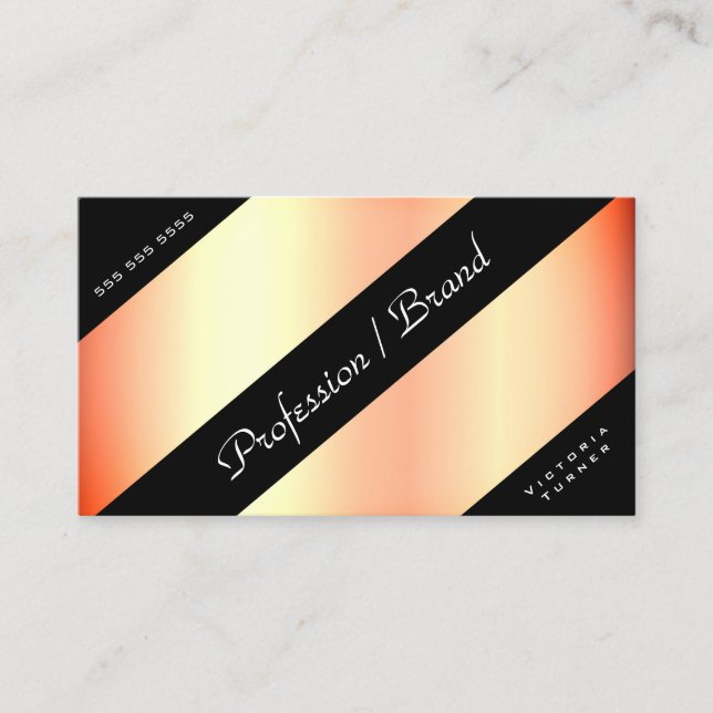 Glamouröse Rose Gold Effekt Elegante Öffnungszeite Visitenkarte (Vorderseite)