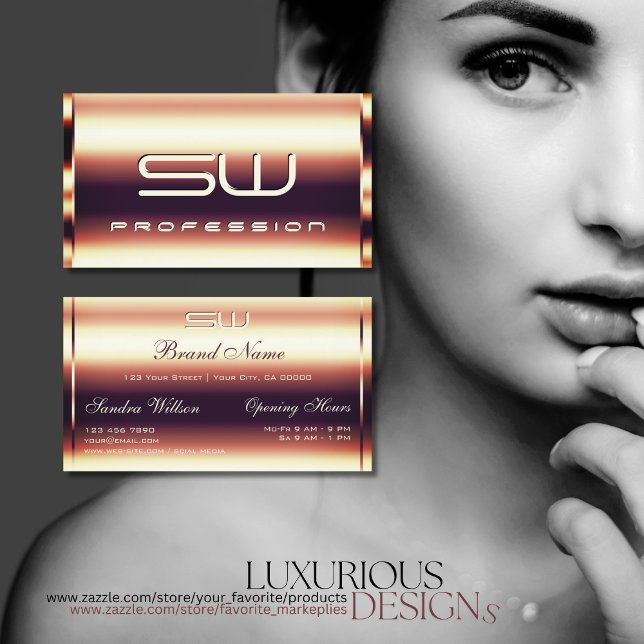 Glamouröse Rose Gold Imitate 3D-Initialen Visitenkarte (Von Creator hochgeladen)