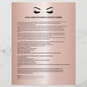 Glamouröse Rose Gold WIMPERNVERLÄNGERUNGS-EINVERST Flyer