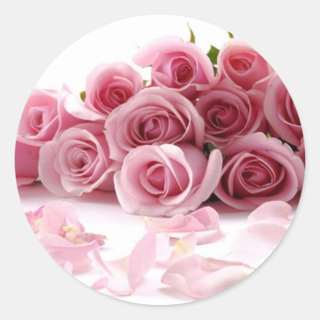 Glamouröse Rose Runder Aufkleber (Vorderseite)