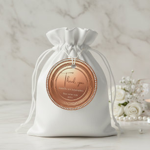 Glamouröse Roségold-Perlen Hochzeit Danke Geschenkanhänger