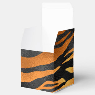 Glamouröse schwarze braune Tigerstreifen Tierprint Geschenkschachtel