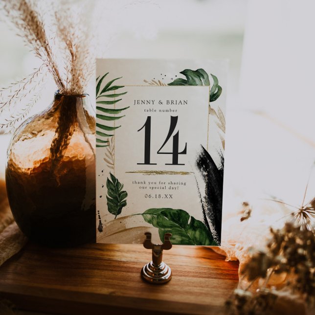 Glamouröse Sommergärten Hochzeitsfeier Tischnummer (Von Creator hochgeladen)