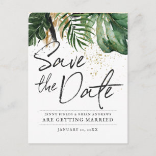 Glamouröse Sommergärtnerei Hochzeit SAVE THE DAT Ankündigungspostkarte