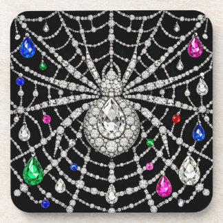 Glamouröse Spinne mit Diamantdesign verziert Getränkeuntersetzer