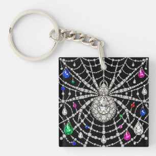 Glamouröse Spinne mit Diamantdesign verziert Schlüsselanhänger
