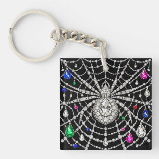 Glamouröse Spinne mit Diamantdesign verziert Schlüsselanhänger