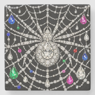 Glamouröse Spinne mit Diamantdesign verziert Steinuntersetzer