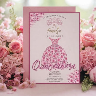 Glamouröse Sweet 15 Quinceañera Einladung