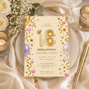 Glamouröser 18. Geburtstag Einladung