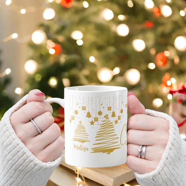 Glamouröser Abstrakter Weihnachtsbaum Kaffeetasse (Von Creator hochgeladen)
