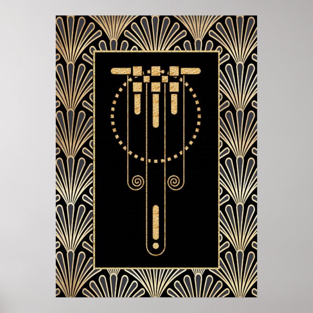 Glamouröser Art Deco Poster. Poster (Vorne)