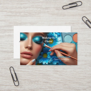 Glamouröser blauer Lidschatten-Make-up Visitenkarte